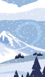 © djvstock - mountains with forest pines snowscape scene