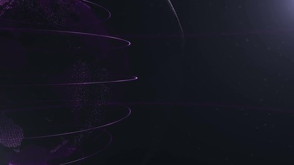 Wall Mural - abstract sphere. cropped. connected violetdots with lines. globalization interface. planet is moving