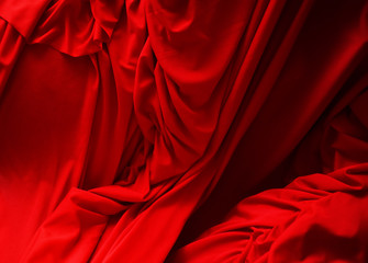 Poster - red fabric in folds