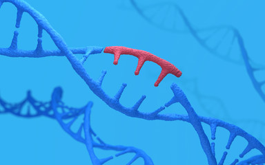 Poster - genetic engineering and gene manipulation concept, 3d rendering,conceptual image.