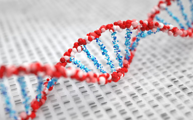 Poster - dna molecules, structure of the genetic code, 3d rendering,conceptual image.