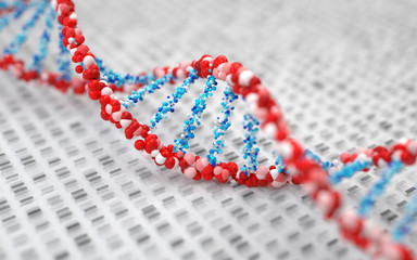 Poster - dna molecules, structure of the genetic code, 3d rendering,conceptual image.