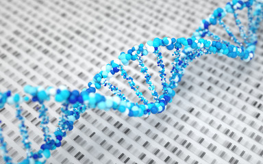 Poster - dna molecules, structure of the genetic code, 3d rendering,conceptual image.
