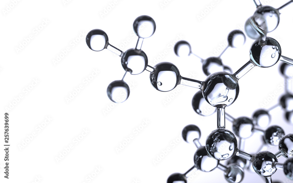 molecule model. Science concept. 3d rendering,conceptual image. - obrazy, fototapety, plakaty 
