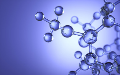 Wall Mural - molecule model. science concept. 3d rendering,conceptual image.