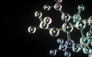 Poster - molecule model. science concept. 3d rendering,conceptual image.