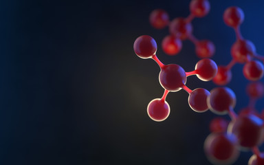Wall Mural - molecule model. science concept. 3d rendering,conceptual image.