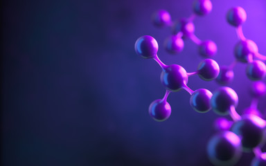 Wall Mural - molecule model. science concept. 3d rendering,conceptual image.