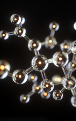 Wall Mural - molecule model. science concept. 3d rendering,conceptual image.