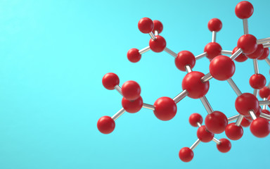 Wall Mural - molecule model. science concept. 3d rendering,conceptual image.
