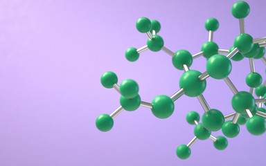 Wall Mural - molecule model. science concept. 3d rendering,conceptual image.