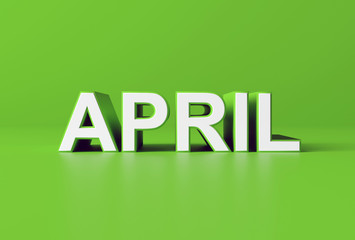 Wall Mural - april green calendar background
