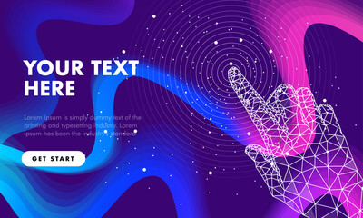 Wall Mural - touch the future hand analytics. innovations robot systems and technologies in big data. development