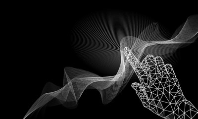 Wall Mural - abstract future realistics shape objects. innovations blend systems and technologies in big data. de