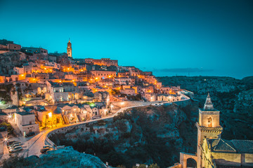 Wall Mural - Sassi di Matera at twilight, Basilicata, Italy