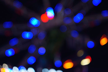 Colourful circle of bokeh from light for background