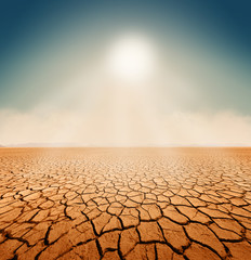 Dry salt sea desert - global warming