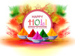 easy to edit vector illustration of Colorful Happy Hoil background for festival of colors in India