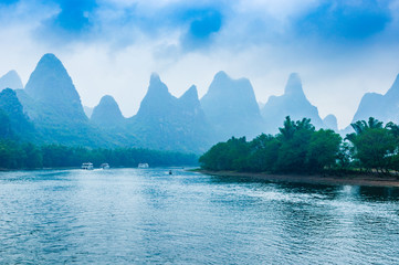 Landscape with river and mountains   