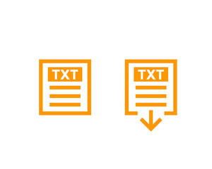 Canvas Print - TXT document, download file icons on white