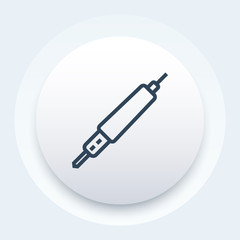 Sticker - soldering iron vector icon