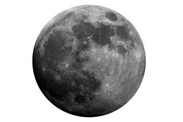 Wall Mural - model of waxing gibbous moon phase, isolated in the white, original is a photo taken with large diam