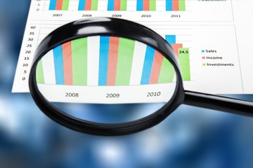 Poster - Close-up image of an office desk and financial documents