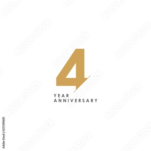 Fotomural 4 Year Anniversary Vector Template Design Illustration