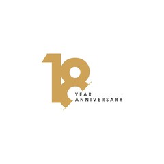 18 Year Anniversary Vector Template Design Illustration