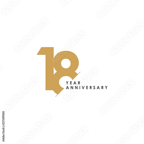 Photographie 18 Year Anniversary Vector Template Design Illustration