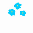 Three blue flowers, vector