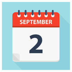 September 2 -  Calendar Icon - Calendar design template