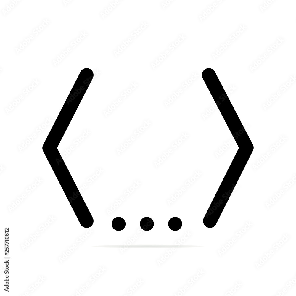 Array icon isolated code on clean background. Programming code concept drawing array code syntax icon in modern style. Vector illustration for your web site mobile logo app UI design.