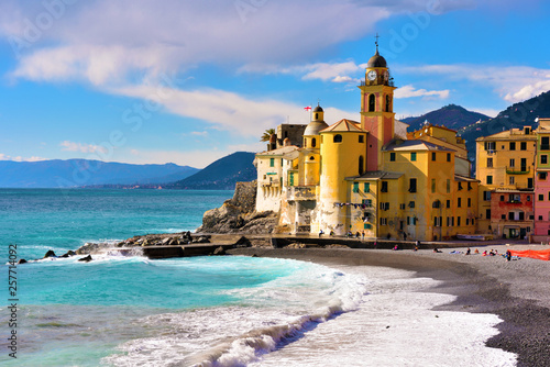 Fotomural glimpse of Camogli, Genoa, Italy