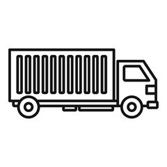 Poster - Cargo truck icon. Outline cargo truck vector icon for web design isolated on white background