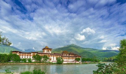 Punakha Dzong Monastery, one of the largest monestary in Asia, Punakha, Bhutan