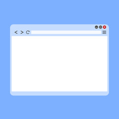 Wall Mural - web simple browser window white, blue background, flat