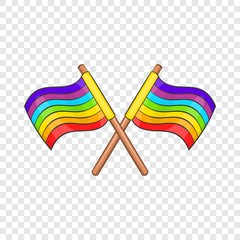 Wall Mural - Two flag of LGBT icon in cartoon style isolated on background for any web design 