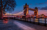 Fototapeta Londyn - tower bridge in london at sunset London UK March 26