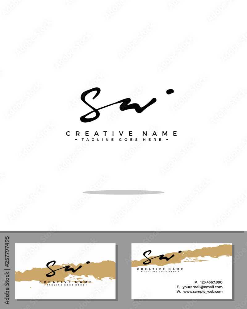S W SW initial handwriting logo template vector. signature logo concept ...