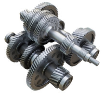 Gearbox Concept. Metal Gears, Shafts And Bearings