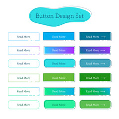 Wall Mural - set of line blue and green buttons. navigation of website. vector design template