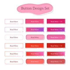 Wall Mural - set of line pink and red buttons. navigation of website. vector design template
