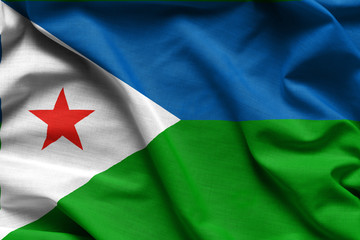 Realistic colourful background, flag of Djibouti