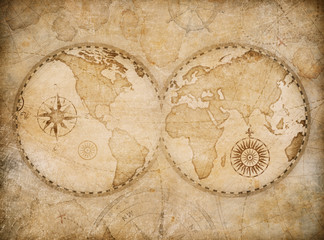 Poster - Old world map illustration based on image furnished by NASA