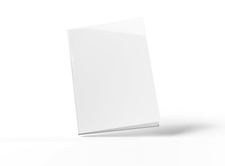 Wall Mural - blank hardcover book mockup floating on white 3d rendering