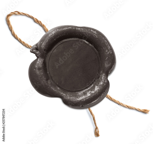 Black wax seal isolated on ...
