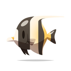 Sticker - Cartoon angelfish vector isolated illustration