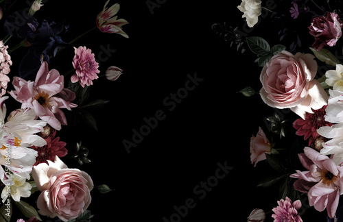 Dekoracja na wymiar  piekne-kwiaty-ogrodowe-vintage-karta-kwiatowy