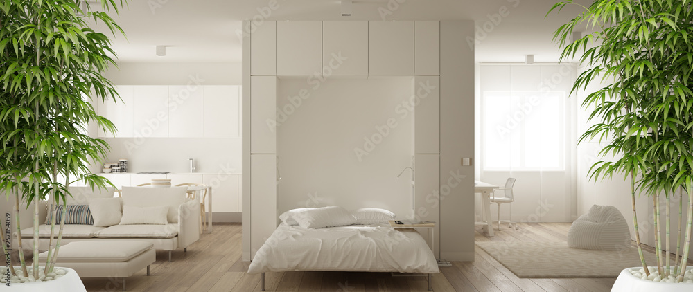 Zen Interior With Potted Bamboo Plant Natural Interior